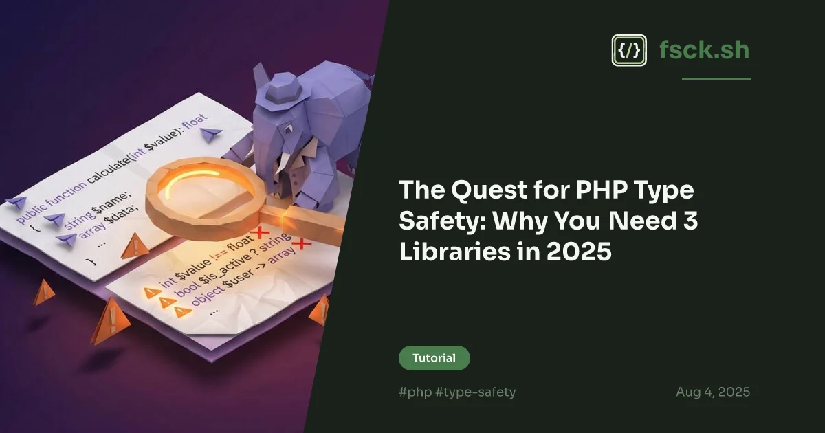 The Quest for PHP Type Safety: Why You Need 3 Libraries in 2025 - fsck.sh